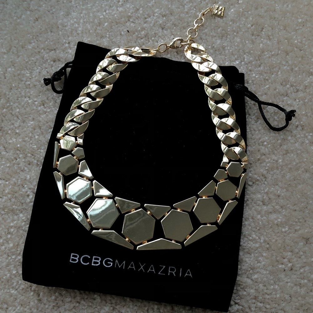 BCBGMAXAZRIA Statement Gold Necklace.